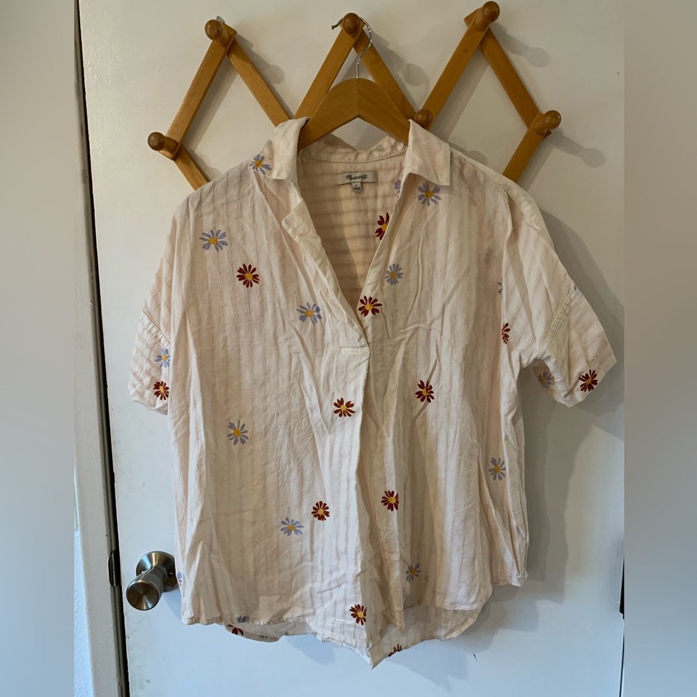Size S Madewell cotton floral blouse
